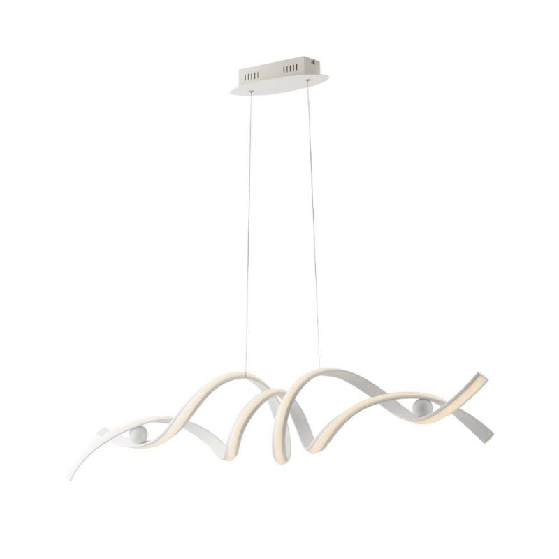 Sospensione LED forma spirale in alluminio bianco con diffusore in silicone 60W 7480 LM luce natura 4000°k MYSTRAL Sospensione LED forma spirale in alluminio bianco con diffusore in silicone 60W 7480 LM luce natura 4000°k MYSTRAL